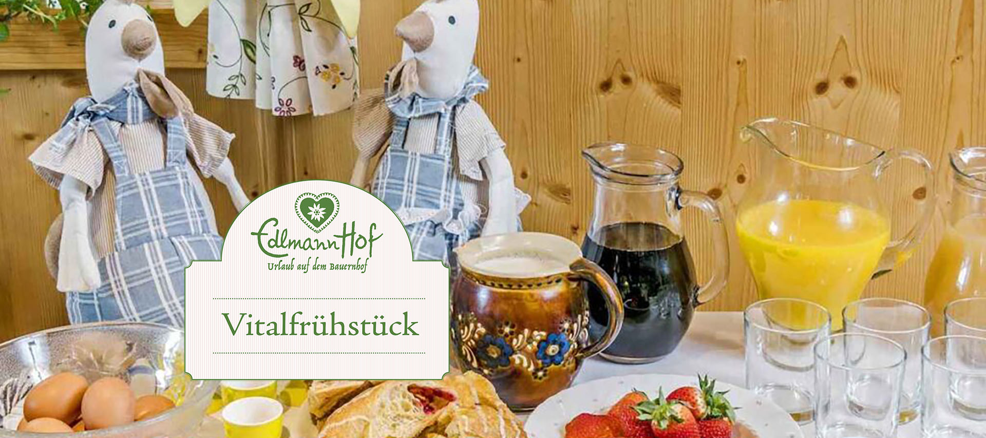 Der perfekte Start in einen spannenden Tag: Genießen Sie unser Vitalfrühstück auf unserem Urlaubs-Bauernhof in Obing im schönen Chiemgau.